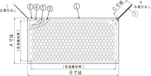 マットスイッチ構造図＜薄型高感度マットスイッチ＞